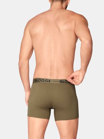 Sloggi 2er-Set: Boxershorts in Grau/ Khaki