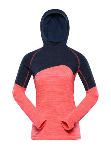Alpine Pro Fleece hoodie "Gorfa" roze/donkerblauw