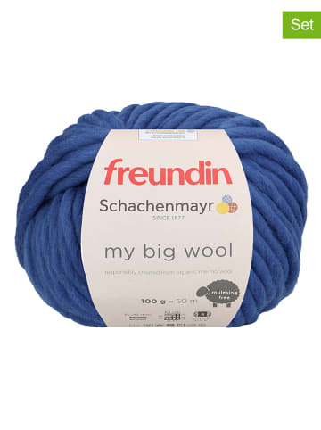 freundin 10er-Set: Wollgarne "freundin" in Blau - 10x 100 g