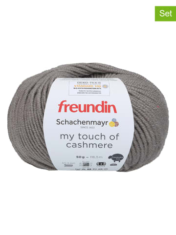 freundin 10er-Set: Wollgarne "freundin my touch" in Grau - 10x 50 g