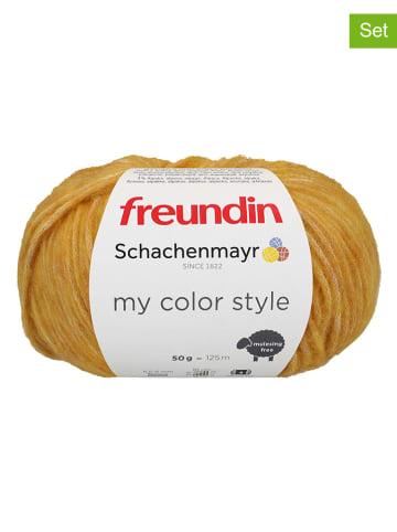 freundin 10-delige set: wollen garen "freundin my color style" geel - 10x 50 g