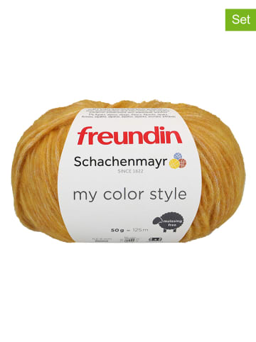 freundin 10er-Set: Wollgarne "freundin my color style" in Gelb - 10x 50 g