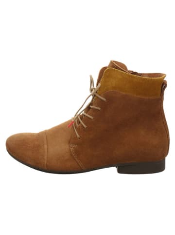 Think! Leder-Ankle-Boots "Guad 2" in Cognac