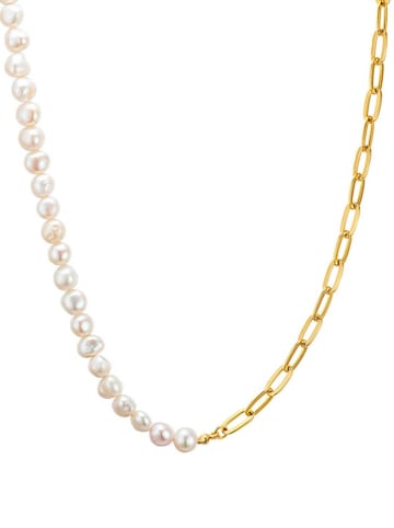 Perldesse Vergold. Perlen-Halskette - (L)43 cm