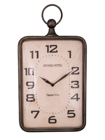 Anticline Zegar ścienny w kolorze kremowo-brązowym - 24,5 x 43 cm