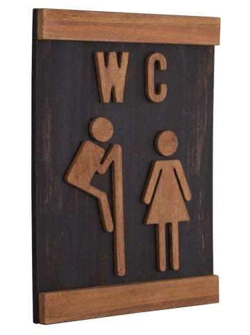 Anticline Decoratief bordje "WC" bruin - (B)16 x (H)21 cm