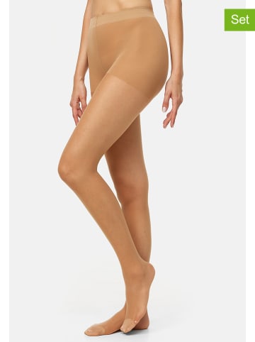 Nur Die 2-delige set: panty's "Goodbye ladders" beige - 20 denier