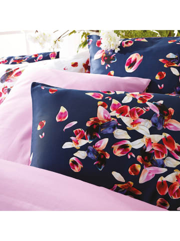Cacharel textiles Satijnen kussensloop donkerblauw/lichtroze