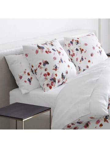 Cacharel 2-delige set: satijnen kussenslopen wit/rood