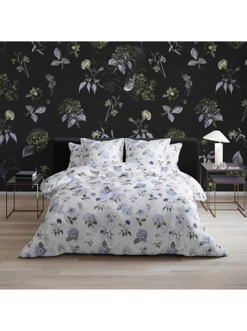 Cacharel Satin-Bettwäsche-Set ''Fleurs Passion'' in Weiß/ Hellblau