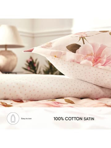 Cacharel textiles Satijnen beddengoedset "Cerisier des Collines" lichtroze