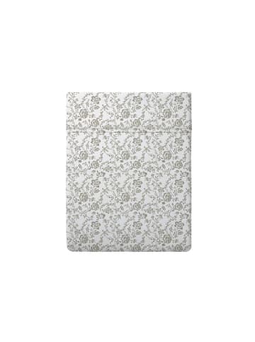 Cacharel textiles Satijnen bedlaken "Floraison de Roses" beige/wit