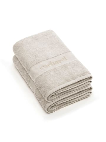 Cacharel 2-delige set: badhanddoeken "Sand" taupe
