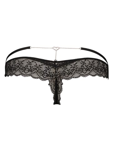 PETITE FLEUR GOLD String in Schwarz