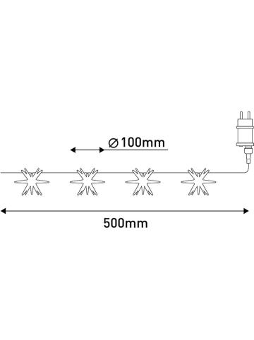 näve Ledlichtketting "3D-Sterne" geel
