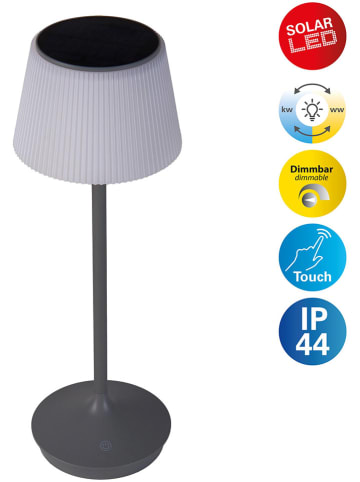 näve Solar-Akku-Tischleuchte "Emmi" in Grau/ Weiß