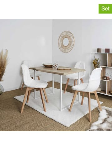 THE HOME DECO FACTORY 4er-Set: Esszimmerstühle in Weiß - (B)47 x (H)87 x (T)52 cm