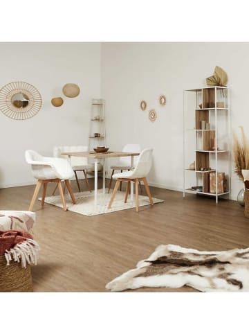 THE HOME DECO FACTORY Eckregal in Hellbraun/ Weiß - (B)34 x (H)180 x (T)34 cm