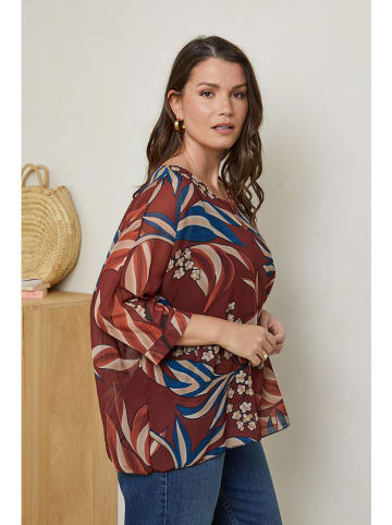 Curvy Lady Bluse in Rostrot/ Bunt