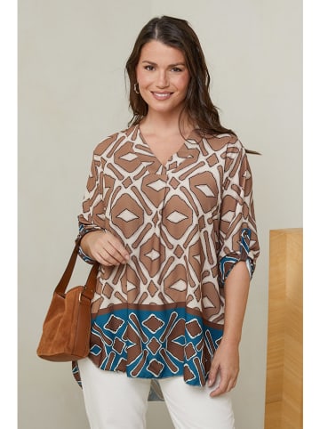 Curvy Lady Bluse in Taupe/ Bunt