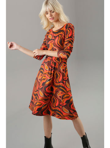 Aniston Kleid in Orange/ Schwarz