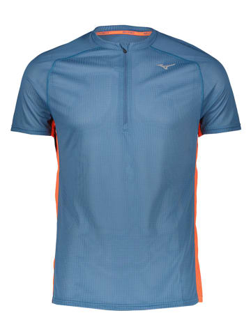 Mizuno Trainingsshirt "Trail Dryaeroflow" in Blau/ Orange