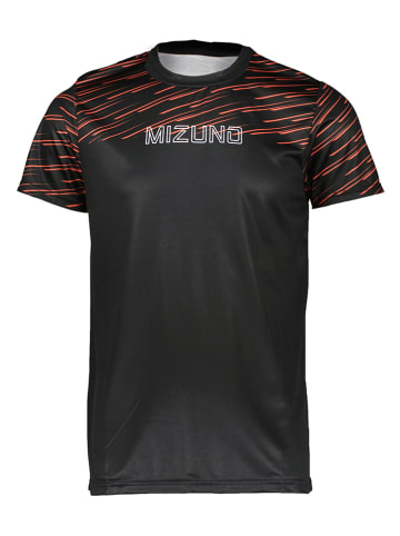 Mizuno Koszulka sportowa "Athletic" w kolorze czarno-pomarańczowym
