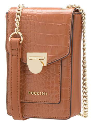 Puccini Umhängetasche "Timeless" in Hellbraun - (B)11 x (H)18 x (T)6 cm