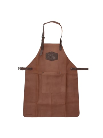 HIDE & STITCHES Skórzany fartuch w kolorze jasnobrązowym do grillowania - 27 x 27,5 x 4 cm