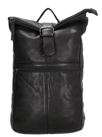 HIDE & STITCHES Skórzany plecak w kolorze czarnym - 22 x 36 x 9,5 cm