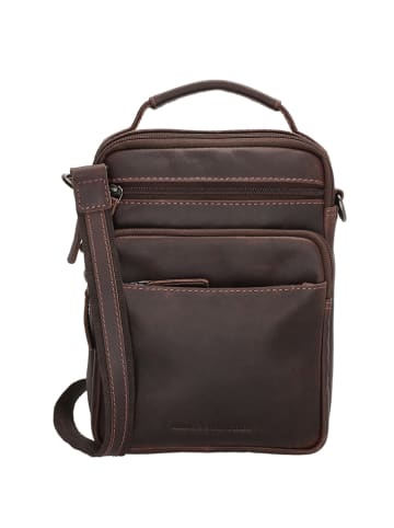 HIDE & STITCHES Leren schoudertas bruin - (B)18 x (H)23 x (D)8 cm