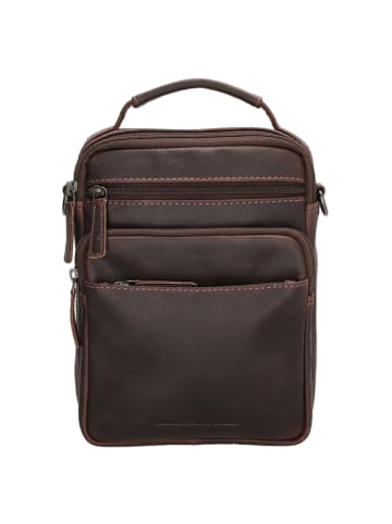 HIDE & STITCHES Leren schoudertas bruin - (B)18 x (H)23 x (D)8 cm