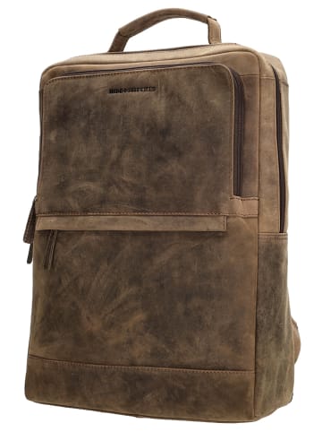 HIDE & STITCHES Skórzany plecak w kolorze brązowym - 30 x 40 x 10 cm
