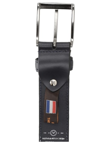 HIDE & STITCHES Leren riem donkerblauw
