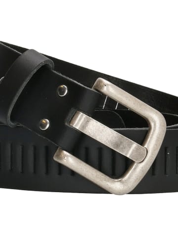 HIDE & STITCHES Leder-Gürtel in Schwarz - (L)115 cm