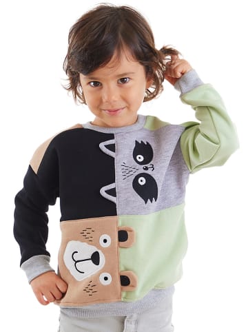 Denokids Sweatshirt "Raccoon & Bear" in Grau