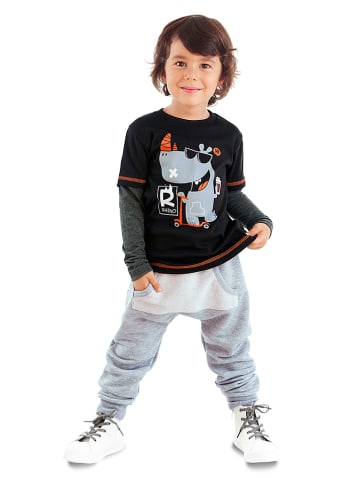 Denokids 2tlg. Outfit "Cool Rhino" in Grau/ Schwarz