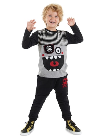 Denokids 2-delige outfit "Pirate" zwart/grijs