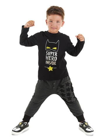 Denokids 2-delige outfit "Super Hero" zwart