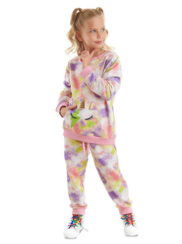 Denokids 2-częściowy zestaw "Tie-dye Unicorn" w kolorze jasnoróżowym