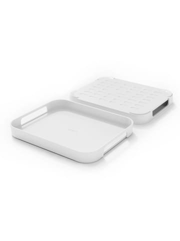 Trebonn Tablett in Weiß - (B)31,1 x (H)3,5 x (T)24,6 cm