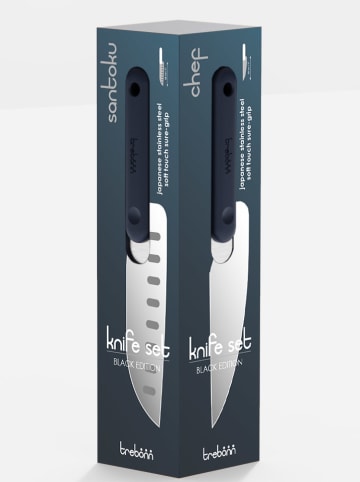 Trebonn 4-częściowy zestaw noży w kolorze czarnym