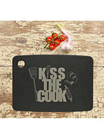Jade Deska "Kiss the Cook" w kolorze czarnym do krojenia - 20,3 x 15 x 0,6 cm