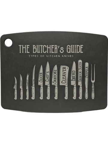 Jade Deska "The Butchers Guide" w kolorze czarnym do krojenia - 37 x 27,5 x 0,6 cm