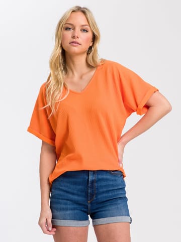 Cross Jeans Koszulka w kolorze pomarańczowym