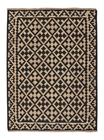 Rugtales Scheerwollen tapijt crème/zwart