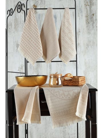 Elizabed 5-delige set: theedoeken beige