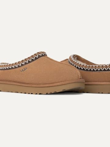 UGG Leder-Hausschuhe "Tasman" in Hellbraun