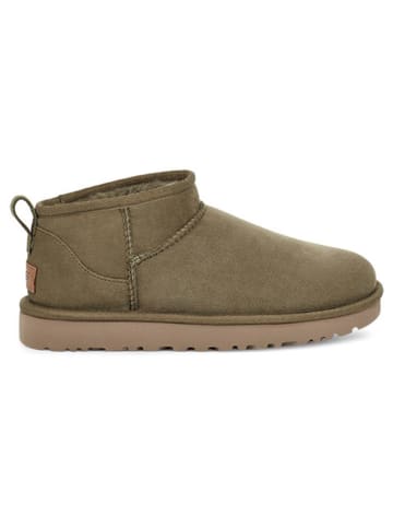 UGG Enkelboots met lamsvacht "Ultra Mini" kaki