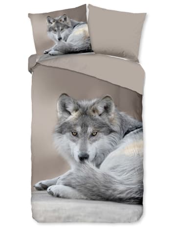 Pure Microvezel beddengoedset "Wolf" taupe